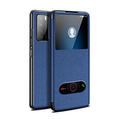 Custodia Portafoglio In Pelle Cover con Supporto per Huawei Honor Play4 5G Blu