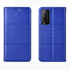 Custodia Portafoglio In Pelle Cover con Supporto per Huawei Honor Play4T Pro Blu