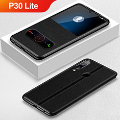 Custodia Portafoglio In Pelle Cover con Supporto per Huawei P30 Lite New Edition Nero