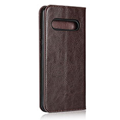 Custodia Portafoglio In Pelle Cover con Supporto per LG V60 ThinQ 5G Marrone