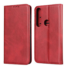 Custodia Portafoglio In Pelle Cover con Supporto per Motorola Moto G8 Plus Rosso