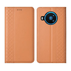 Custodia Portafoglio In Pelle Cover con Supporto per Nokia 8.3 5G Arancione