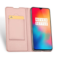 Custodia Portafoglio In Pelle Cover con Supporto per OnePlus 6T Oro Rosa