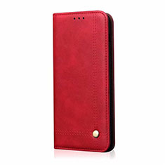 Custodia Portafoglio In Pelle Cover con Supporto per Oppo A12e Rosso