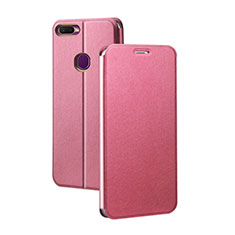 Custodia Portafoglio In Pelle Cover con Supporto per Oppo AX7 Rosa Caldo