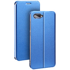 Custodia Portafoglio In Pelle Cover con Supporto per Oppo K1 Blu