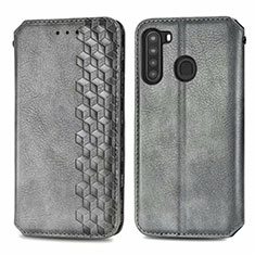 Custodia Portafoglio In Pelle Cover con Supporto per Samsung Galaxy A21 Grigio