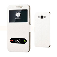 Custodia Portafoglio In Pelle Cover con Supporto per Samsung Galaxy J7 (2016) J710F J710FN Bianco