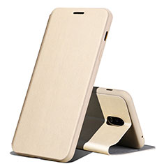 Custodia Portafoglio In Pelle Cover con Supporto per Samsung Galaxy J7 Plus Oro