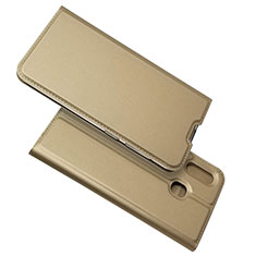 Custodia Portafoglio In Pelle Cover con Supporto per Samsung Galaxy M10S Oro