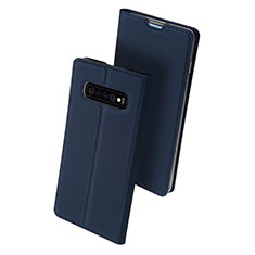 Custodia Portafoglio In Pelle Cover con Supporto per Samsung Galaxy S10 Plus Blu