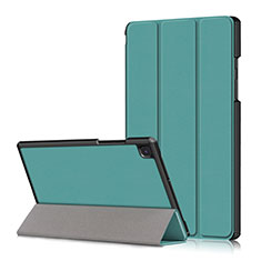Custodia Portafoglio In Pelle Cover con Supporto per Samsung Galaxy Tab A7 Wi-Fi 10.4 SM-T500 Ciano