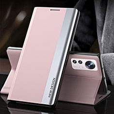Custodia Portafoglio In Pelle Cover con Supporto per Xiaomi Mi 12 5G Rosa