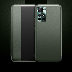 Custodia Portafoglio In Pelle Cover con Supporto per Xiaomi Poco M4 Pro 5G Verde Militare
