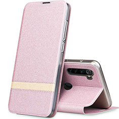 Custodia Portafoglio In Pelle Cover con Supporto per Xiaomi Redmi Note 8 (2021) Oro Rosa