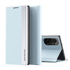 Custodia Portafoglio In Pelle Cover con Supporto Q01H per Xiaomi Mi 11i 5G Cielo Blu