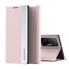 Custodia Portafoglio In Pelle Cover con Supporto Q01H per Xiaomi Mi 11T Pro 5G Oro Rosa