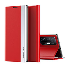 Custodia Portafoglio In Pelle Cover con Supporto Q01H per Xiaomi Mi 11T Pro 5G Rosso