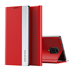 Custodia Portafoglio In Pelle Cover con Supporto Q01H per Xiaomi Poco M2 Pro Rosso