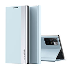 Custodia Portafoglio In Pelle Cover con Supporto Q01H per Xiaomi Redmi 10 4G Cielo Blu