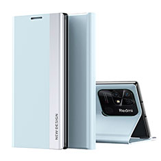 Custodia Portafoglio In Pelle Cover con Supporto Q01H per Xiaomi Redmi 10 India Cielo Blu