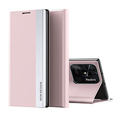 Custodia Portafoglio In Pelle Cover con Supporto Q01H per Xiaomi Redmi 10 India Oro Rosa