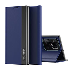 Custodia Portafoglio In Pelle Cover con Supporto Q01H per Xiaomi Redmi 10 Power Blu