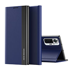 Custodia Portafoglio In Pelle Cover con Supporto Q01H per Xiaomi Redmi Note 10 Pro 4G Blu