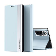 Custodia Portafoglio In Pelle Cover con Supporto Q01H per Xiaomi Redmi Note 10 Pro 4G Cielo Blu