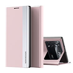 Custodia Portafoglio In Pelle Cover con Supporto Q01H per Xiaomi Redmi Note 11E Pro 5G Oro Rosa