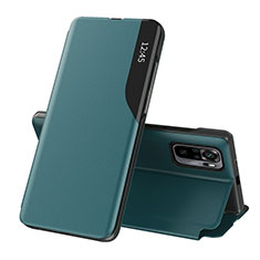 Custodia Portafoglio In Pelle Cover con Supporto Q02H per Xiaomi Poco M5S Verde