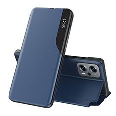 Custodia Portafoglio In Pelle Cover con Supporto Q02H per Xiaomi Poco X4 GT 5G Blu