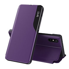 Custodia Portafoglio In Pelle Cover con Supporto Q02H per Xiaomi Redmi 9i Viola