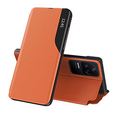 Custodia Portafoglio In Pelle Cover con Supporto Q03H per Xiaomi Redmi K40S 5G Arancione