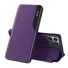 Custodia Portafoglio In Pelle Cover con Supporto QH1 per Huawei Honor 70 Lite 5G Viola