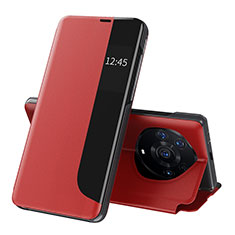 Custodia Portafoglio In Pelle Cover con Supporto QH1 per Huawei Honor Magic3 Pro+ Plus 5G Rosso