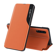 Custodia Portafoglio In Pelle Cover con Supporto QH1 per Samsung Galaxy A30S Arancione