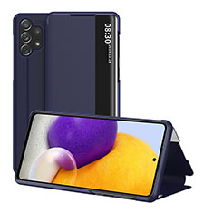 Custodia Portafoglio In Pelle Cover con Supporto QH1 per Samsung Galaxy A32 4G Blu