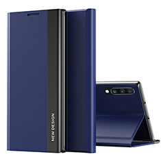 Custodia Portafoglio In Pelle Cover con Supporto QH1 per Samsung Galaxy A70S Blu