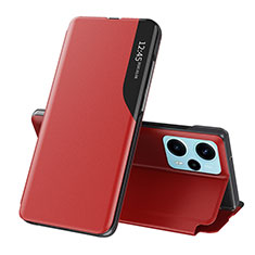 Custodia Portafoglio In Pelle Cover con Supporto QH1 per Xiaomi Redmi Note 12 Turbo 5G Rosso