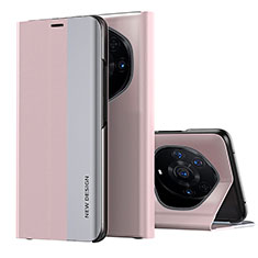Custodia Portafoglio In Pelle Cover con Supporto QH2 per Huawei Honor Magic3 Pro+ Plus 5G Oro Rosa