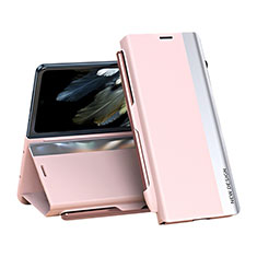 Custodia Portafoglio In Pelle Cover con Supporto QH2 per Oppo Find N3 5G Rosa