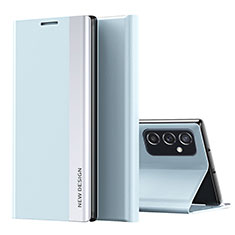 Custodia Portafoglio In Pelle Cover con Supporto QH2 per Samsung Galaxy F23 5G Azzurro