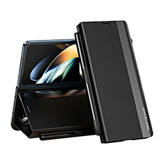 Custodia Portafoglio In Pelle Cover con Supporto QH2 per Samsung Galaxy Z Fold5 5G Nero