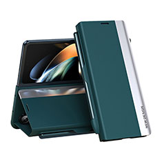 Custodia Portafoglio In Pelle Cover con Supporto QH2 per Samsung Galaxy Z Fold5 5G Verde