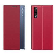 Custodia Portafoglio In Pelle Cover con Supporto QH3 per Samsung Galaxy A50 Rosso