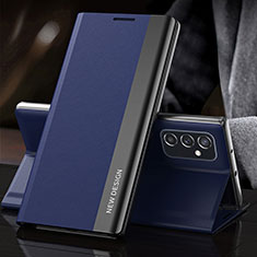Custodia Portafoglio In Pelle Cover con Supporto QH4 per Samsung Galaxy M23 5G Blu