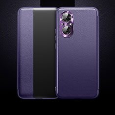 Custodia Portafoglio In Pelle Cover con Supporto QK1 per Huawei Honor 50 SE 5G Viola