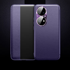 Custodia Portafoglio In Pelle Cover con Supporto QK1 per Huawei P50e Viola