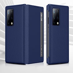 Custodia Portafoglio In Pelle Cover con Supporto QK2 per Huawei Mate X2 Blu